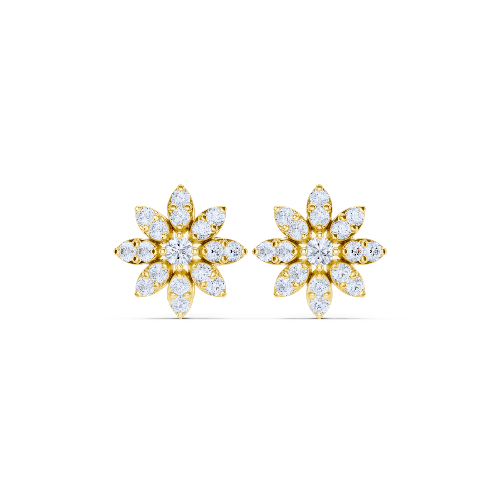 Daisy Bloom Diamond Floral Studs