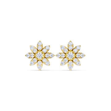 Daisy Bloom Diamond Floral Studs
