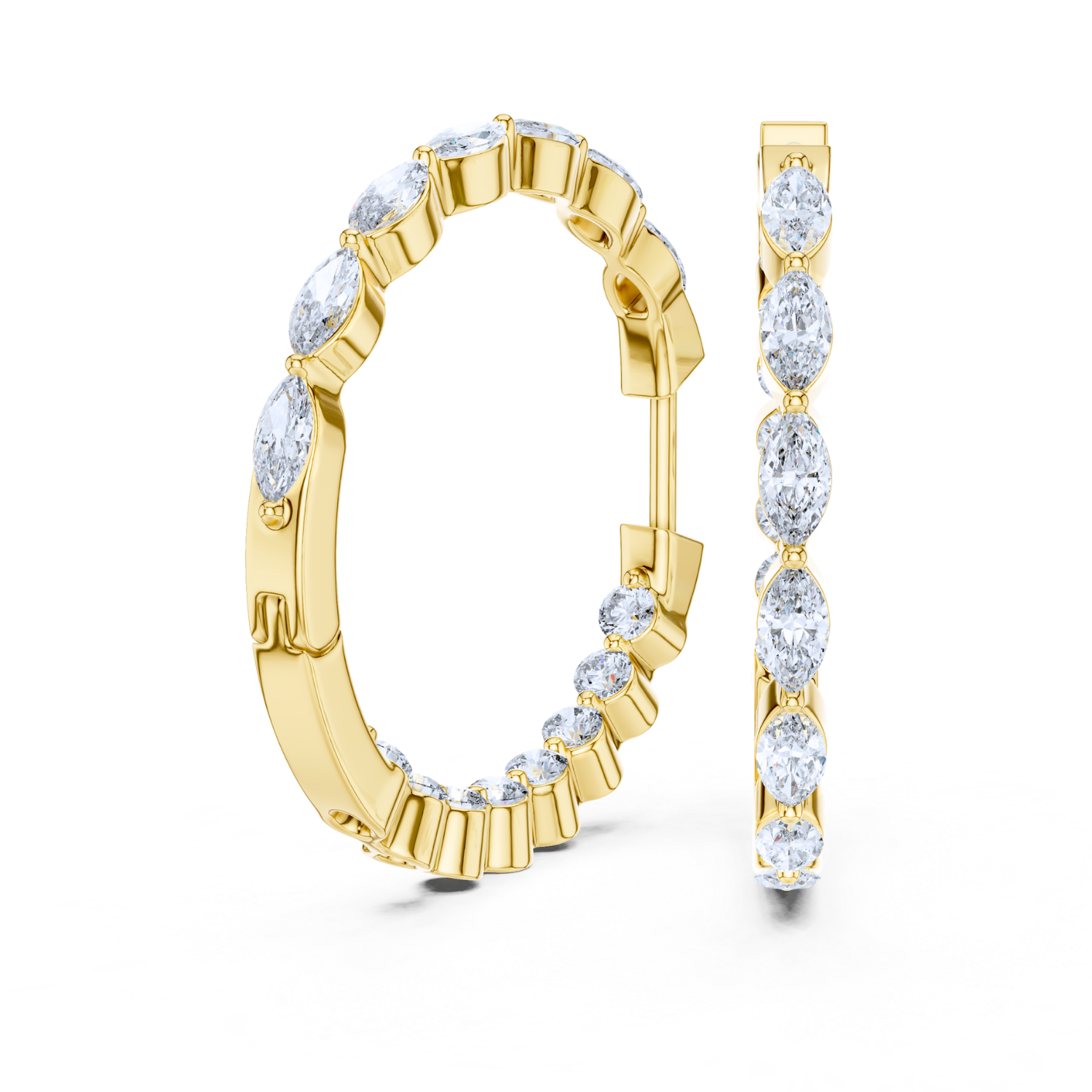 Marquise Elegance Hoop Earrings