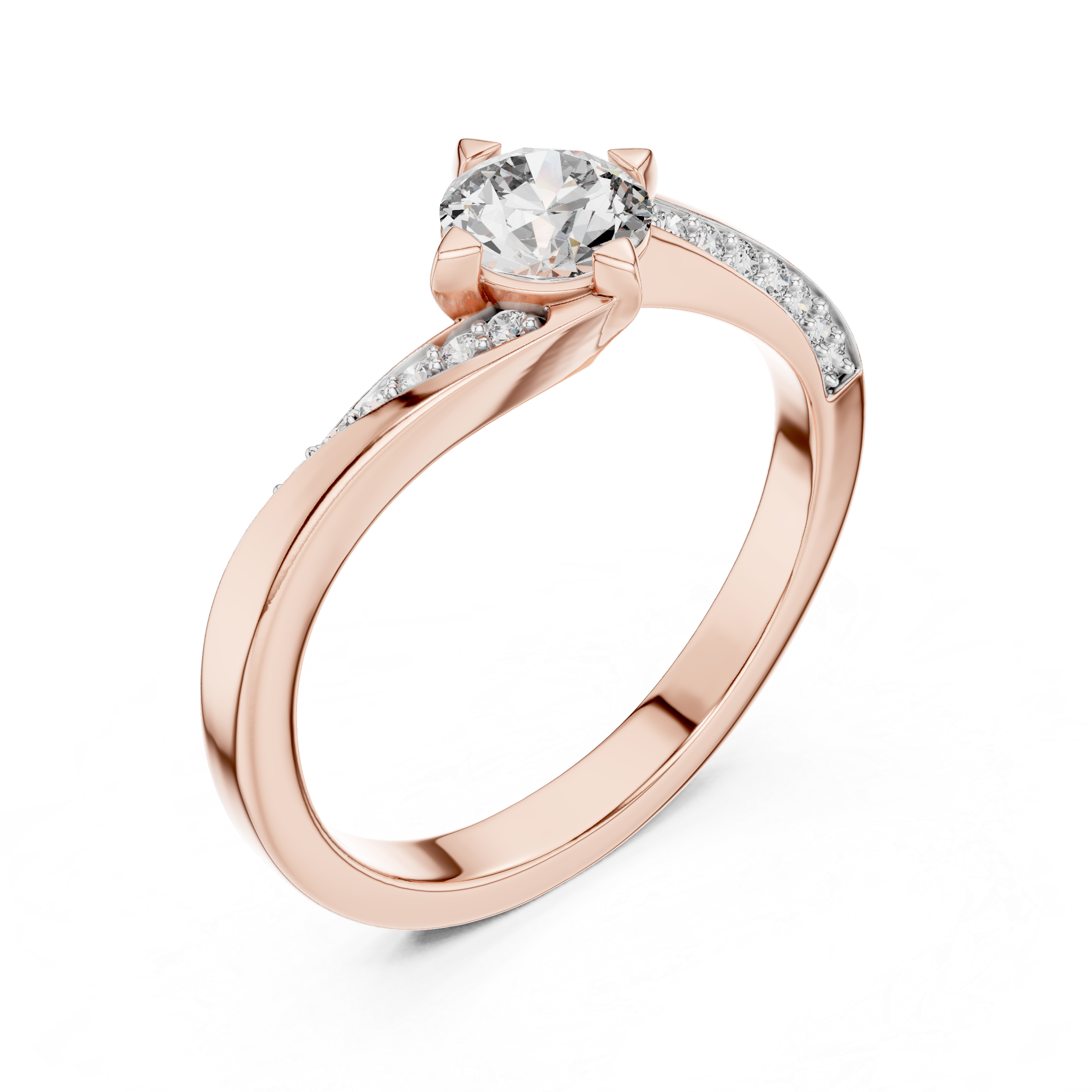 Twisted Elegance Solitaire Ring