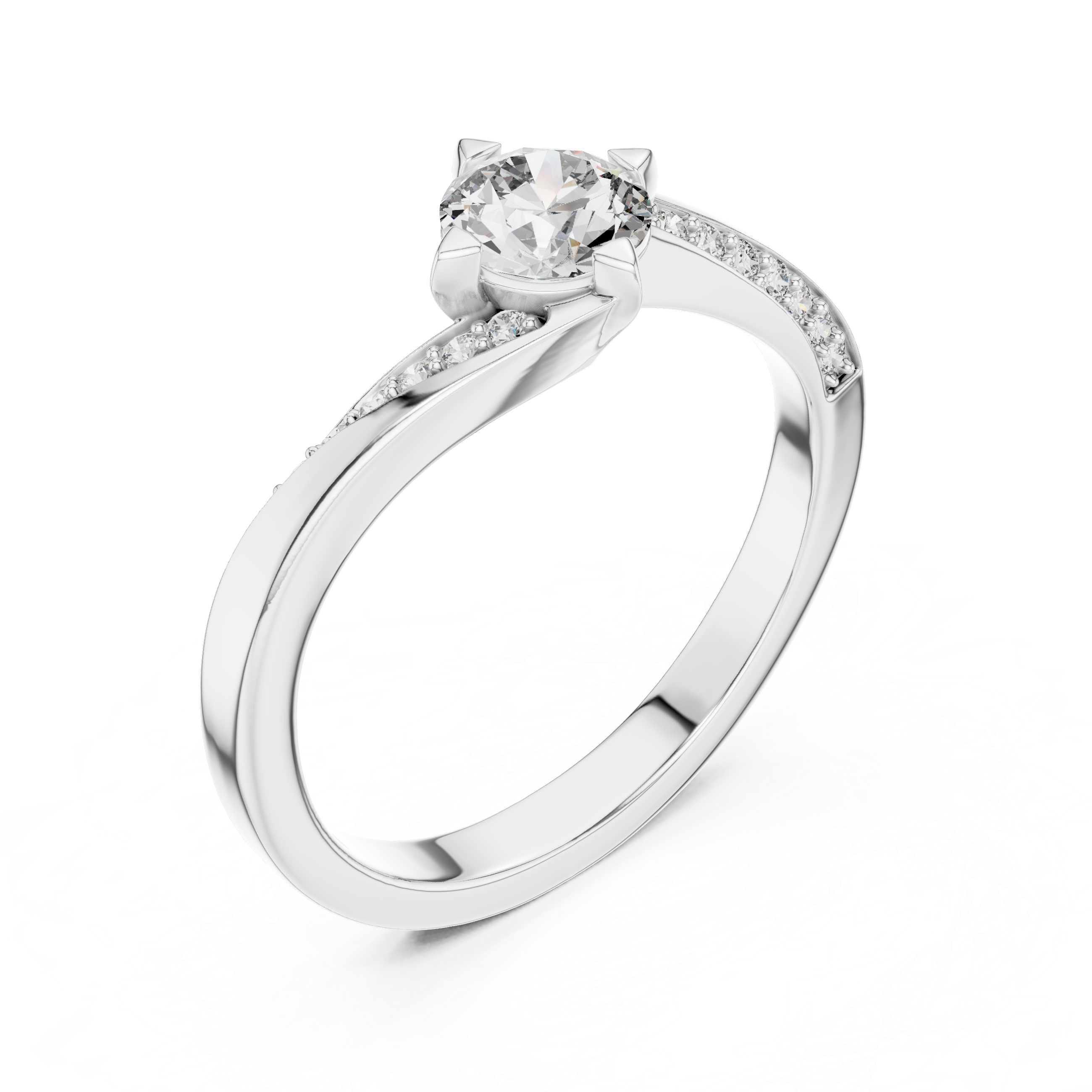 Twisted Elegance Solitaire Ring