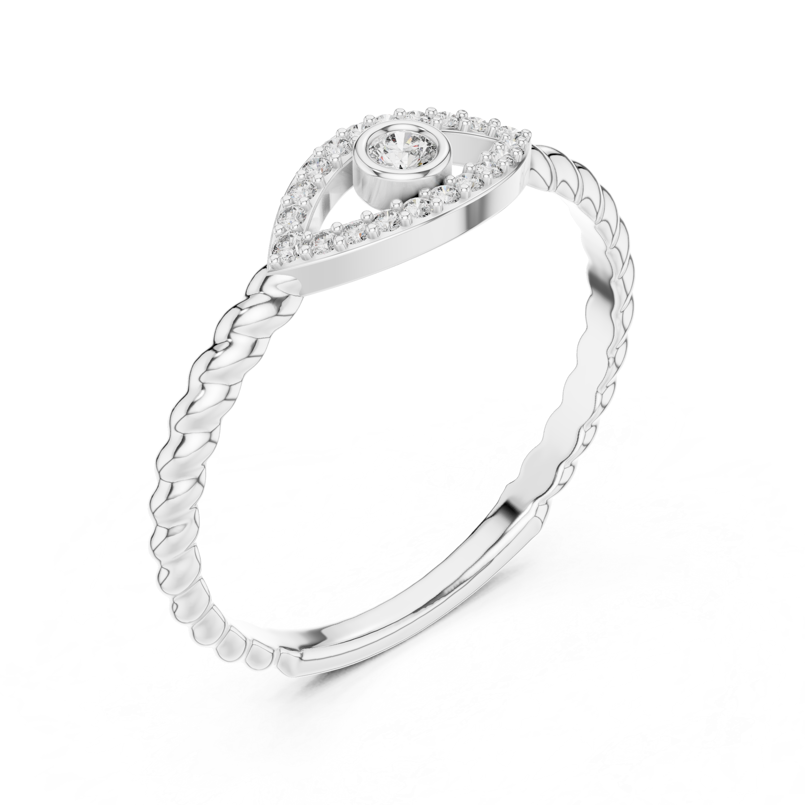 Evil Eye Diamond Ring