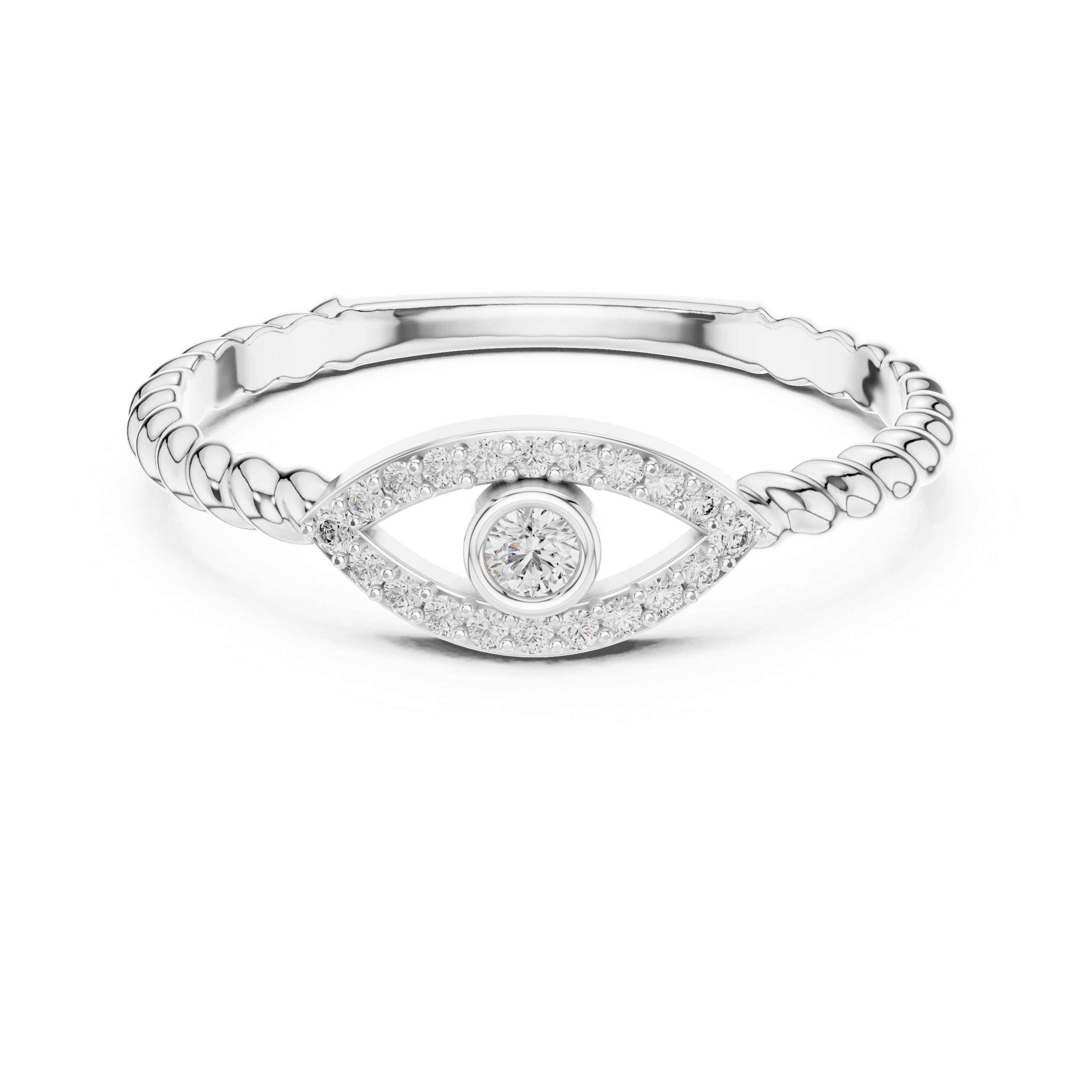 Evil Eye Diamond Ring