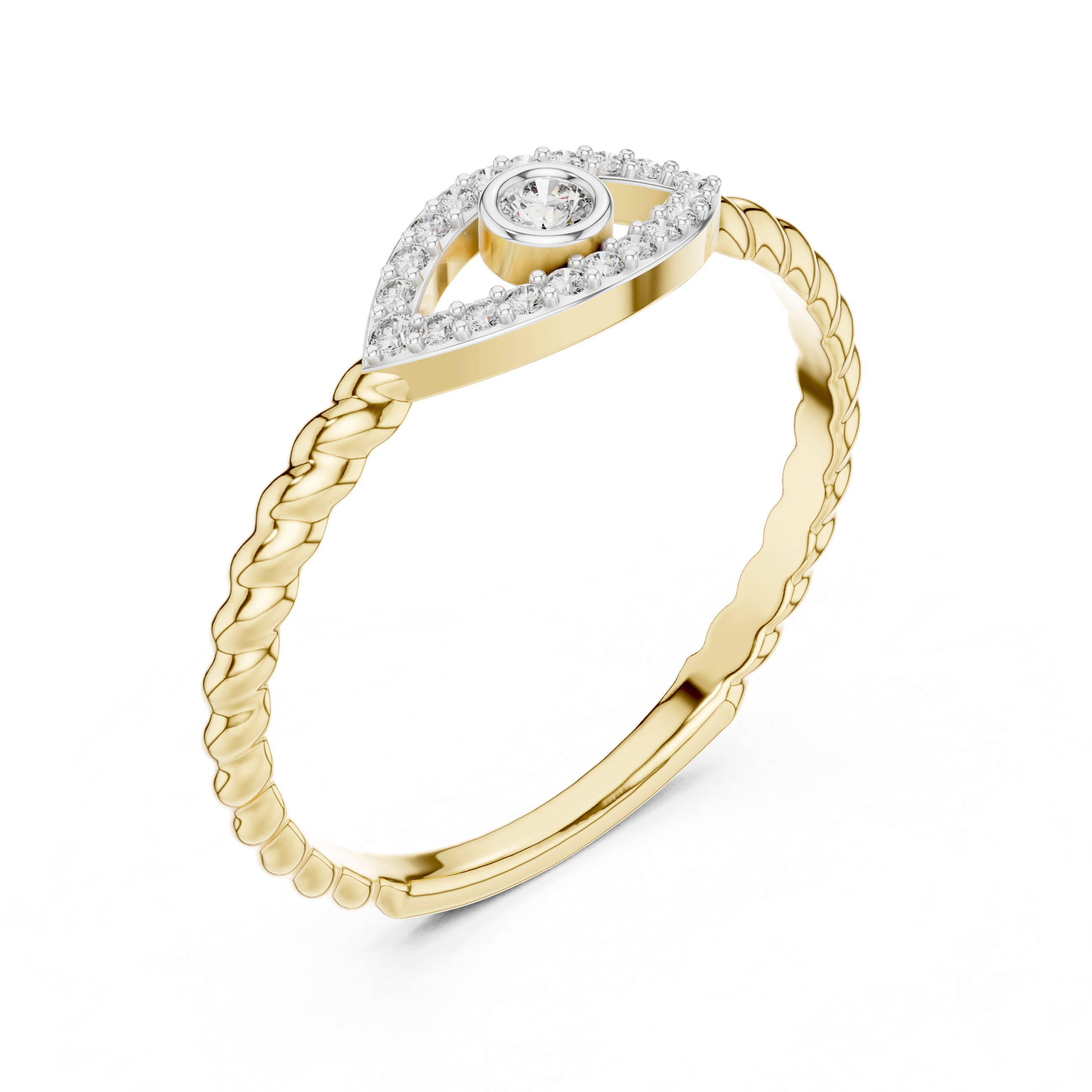 Evil Eye Diamond Ring