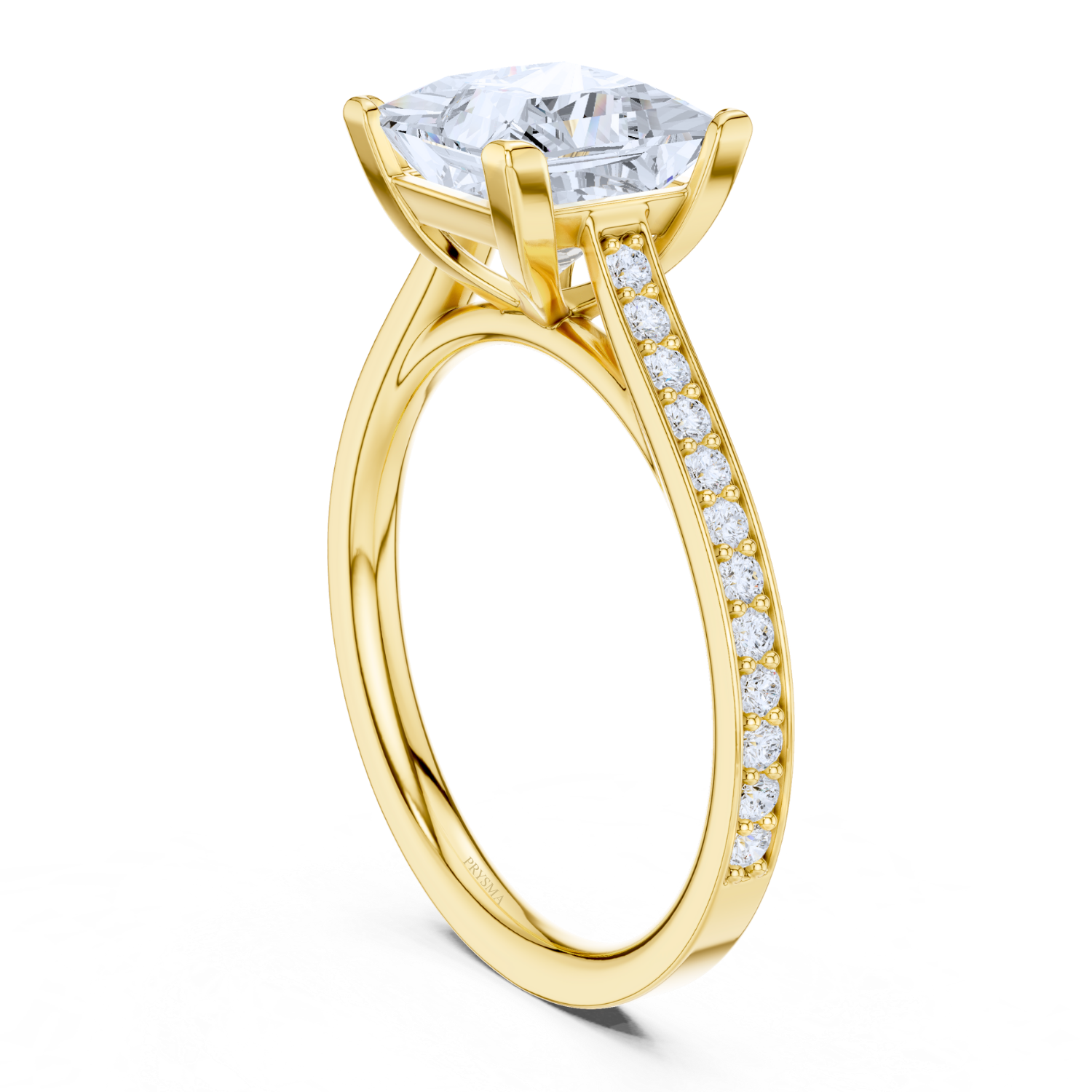 Princess-Cut Cathedral Pave Ring