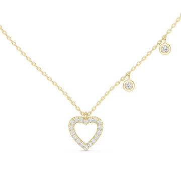 Heart Motif Diamond Drop Necklace