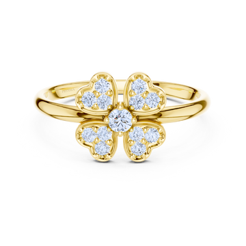 Blooming Diamond Clover Ring