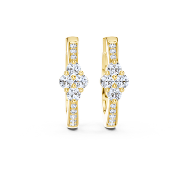 Diamond Cluster Hoop Earrings