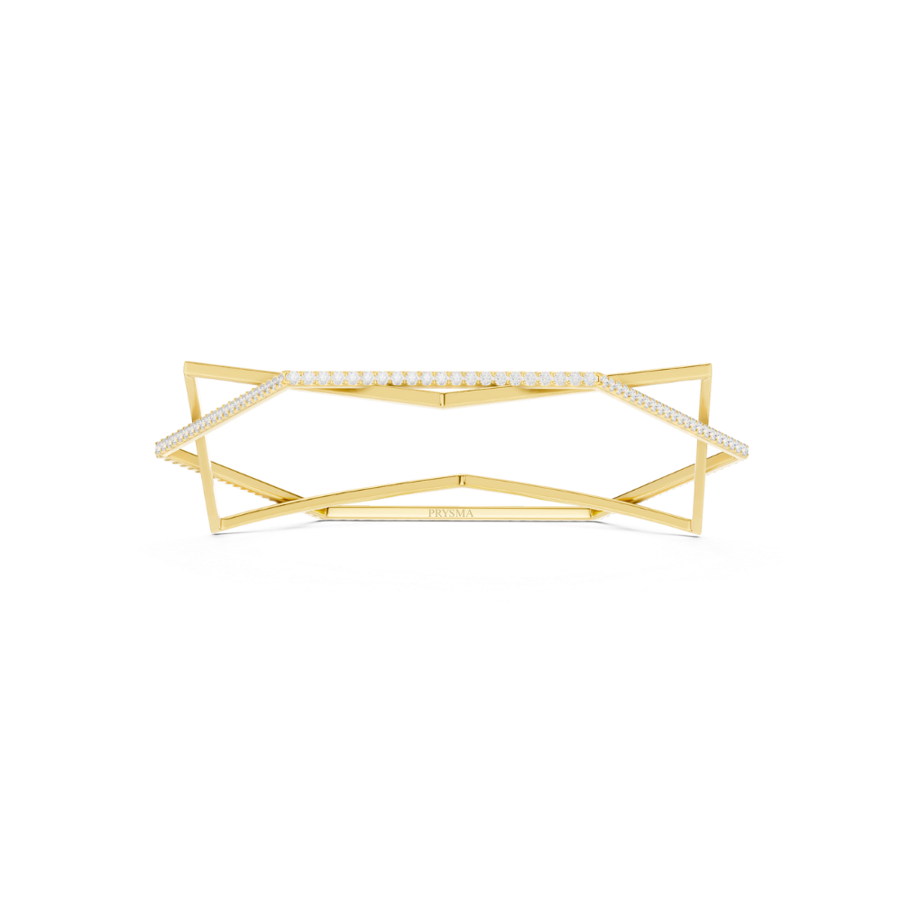 Stellar Edge Geometric Diamond Bracelet