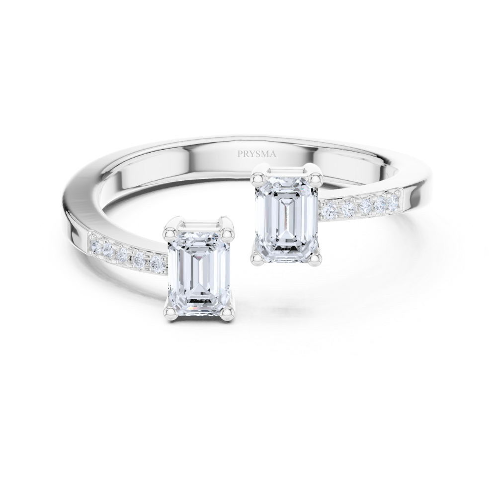 Twin Emerald Elegance  Ring
