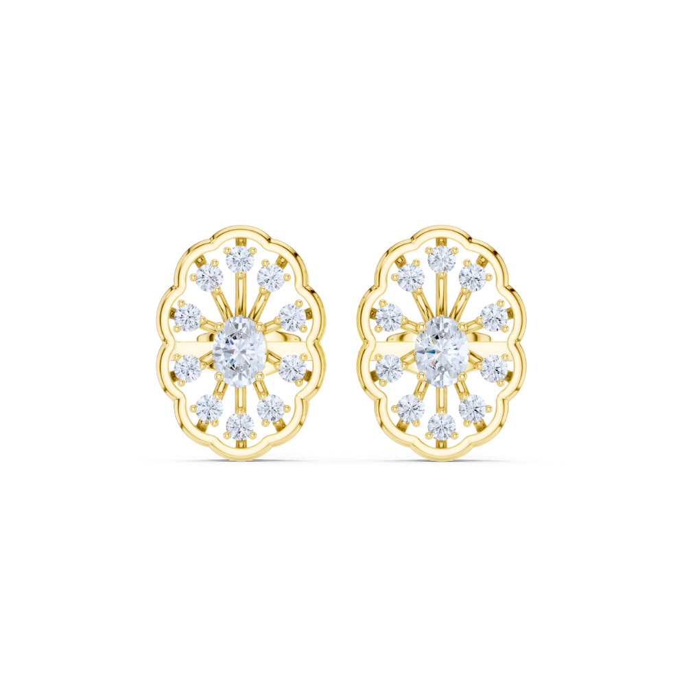 Vintage Radiance Diamond Stud Earrings