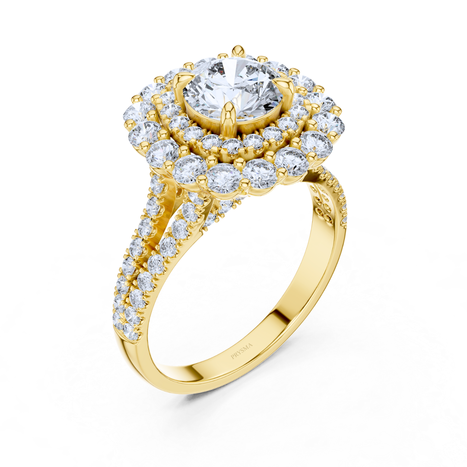Radiant Double Halo Diamond Ring