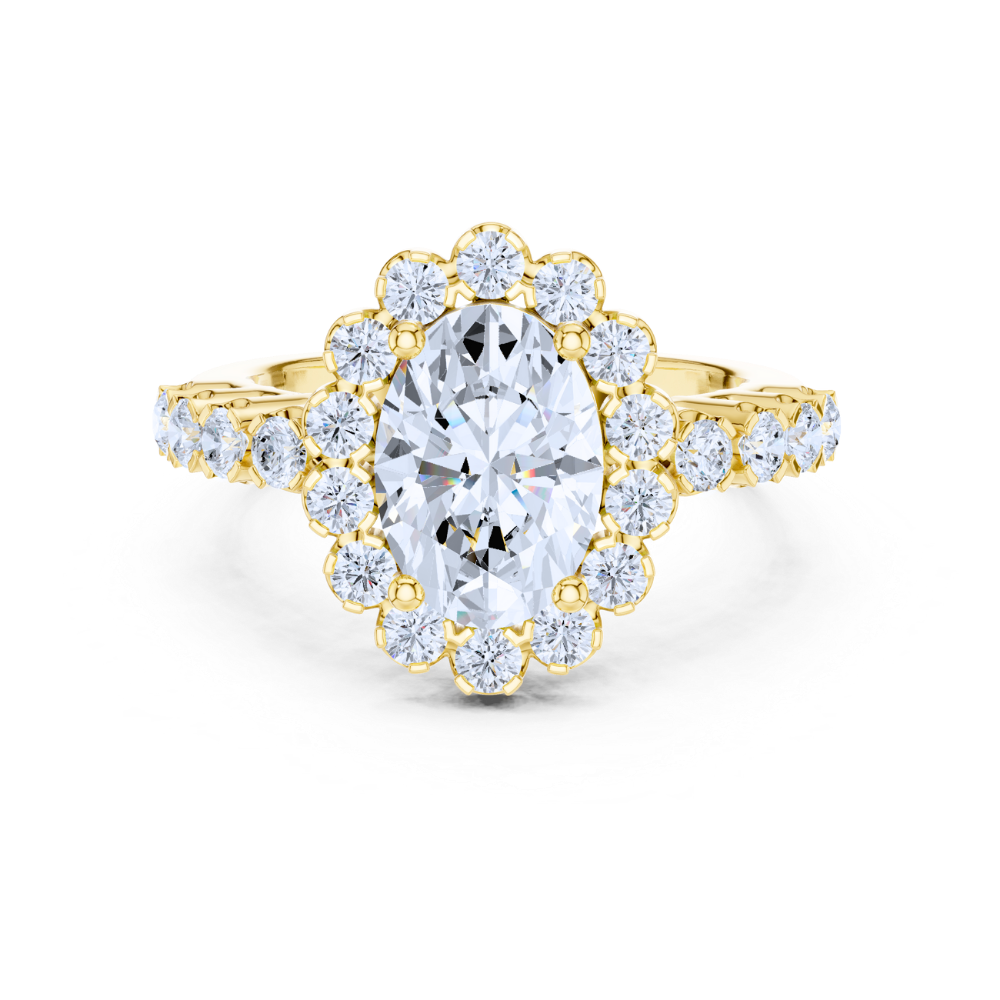 Oval Radiance Blossom Diamond Ring