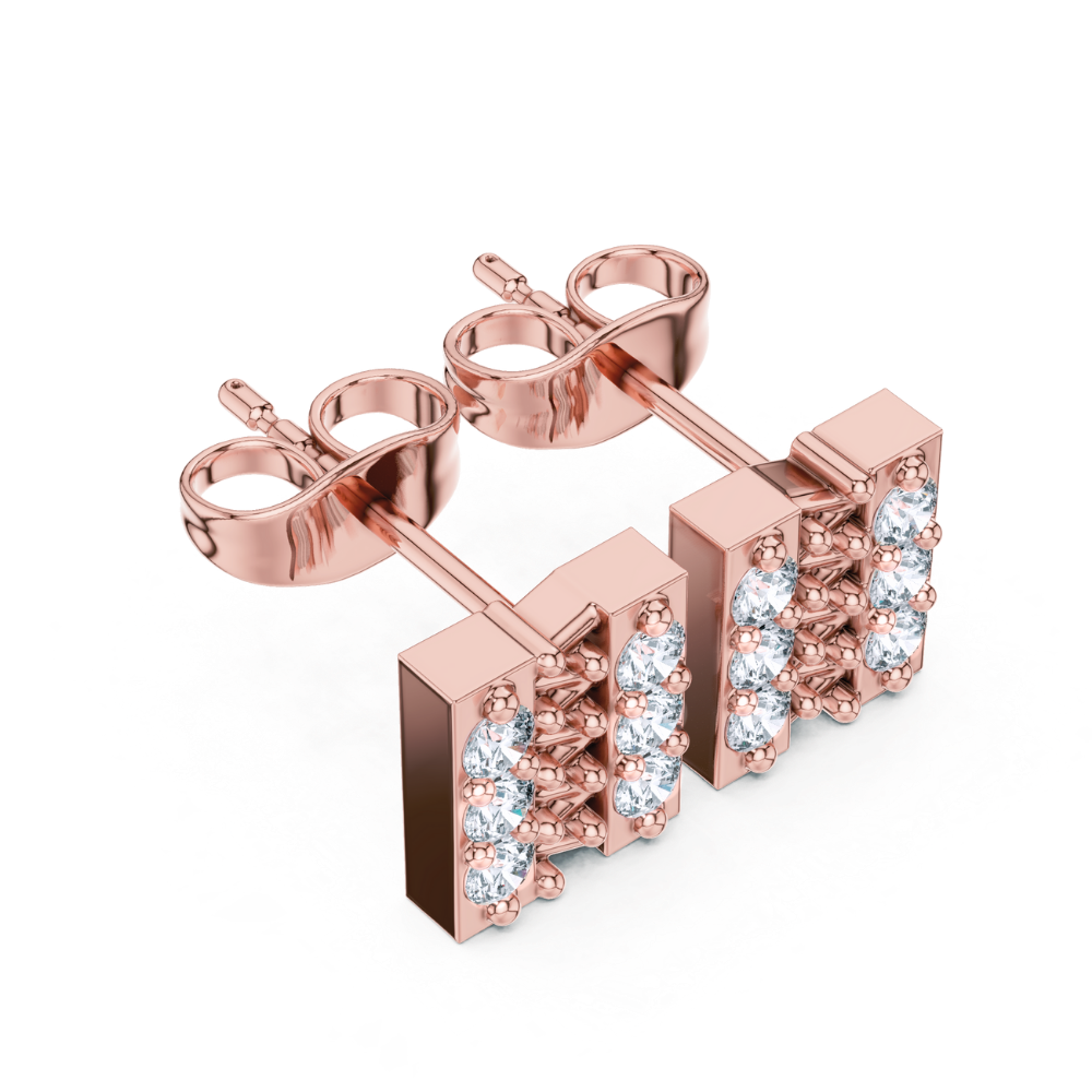Zigzag Elegance Diamond Stud Earrings