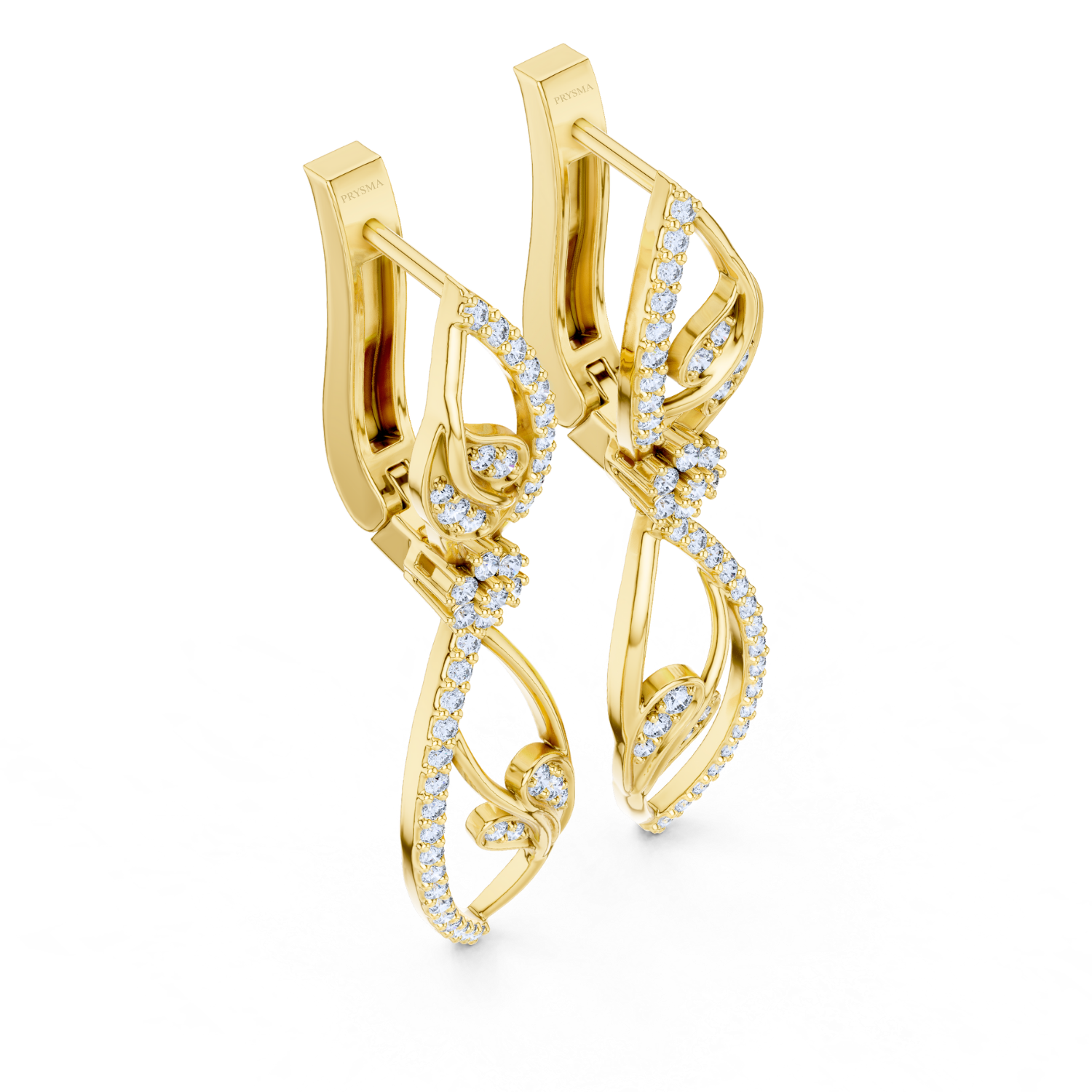 Floral Filigree Diamond Drop Earrings