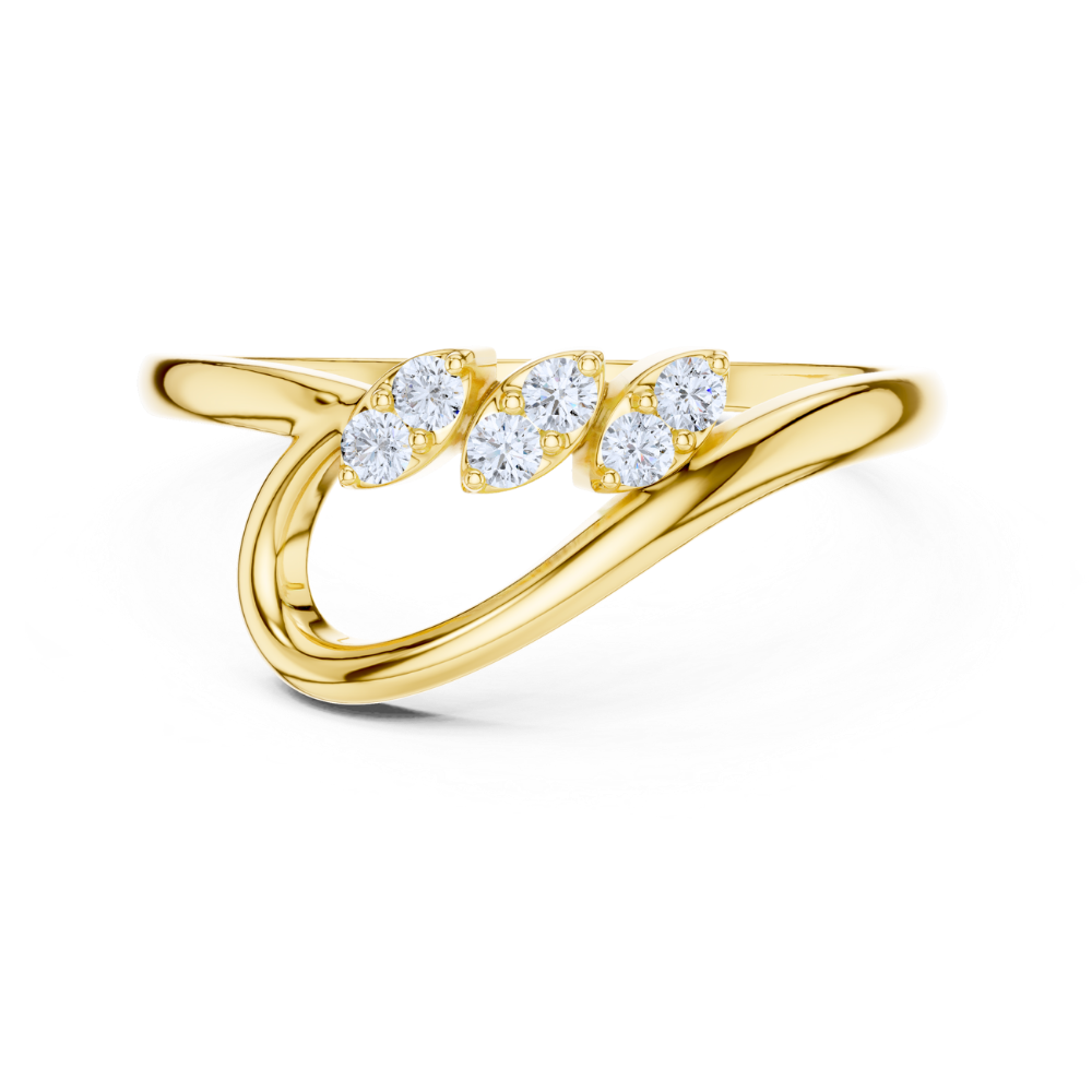 Elegant Leaf Wave Ring