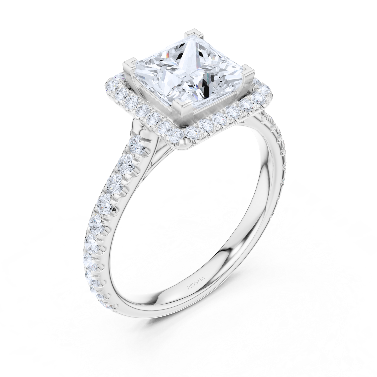 Regal Radiance Halo Princess-Cut Ring