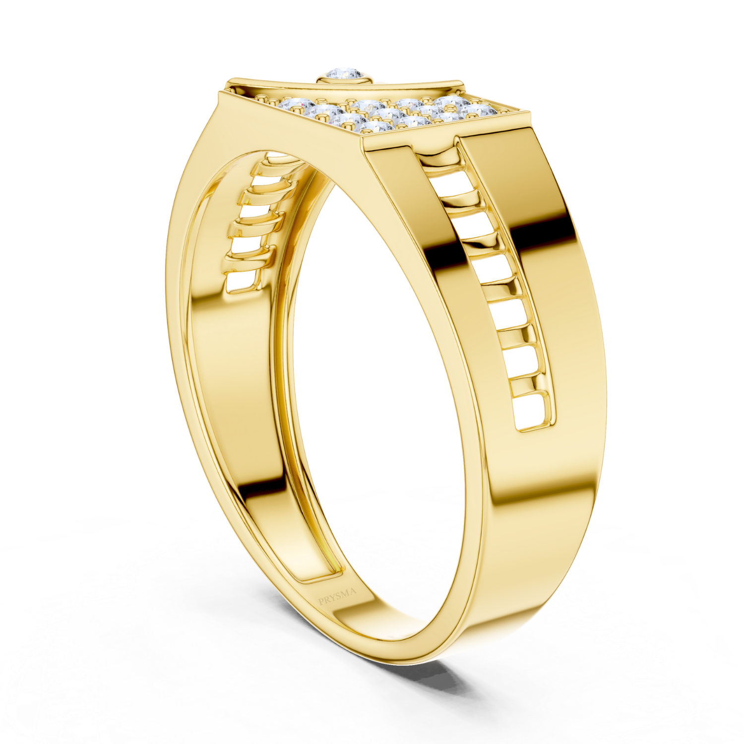 Architectural Diamond Grid Ring