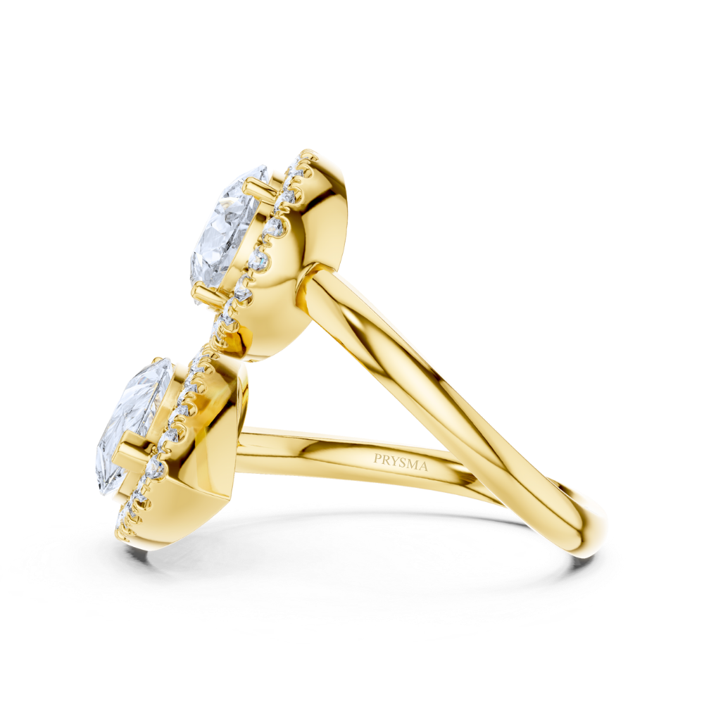 Celestia Pear Duet Ring