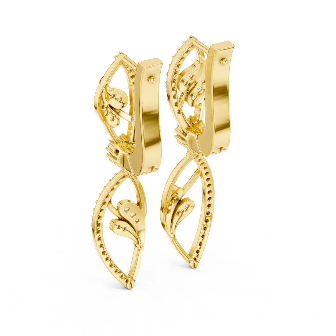 Floral Filigree Diamond Drop Earrings