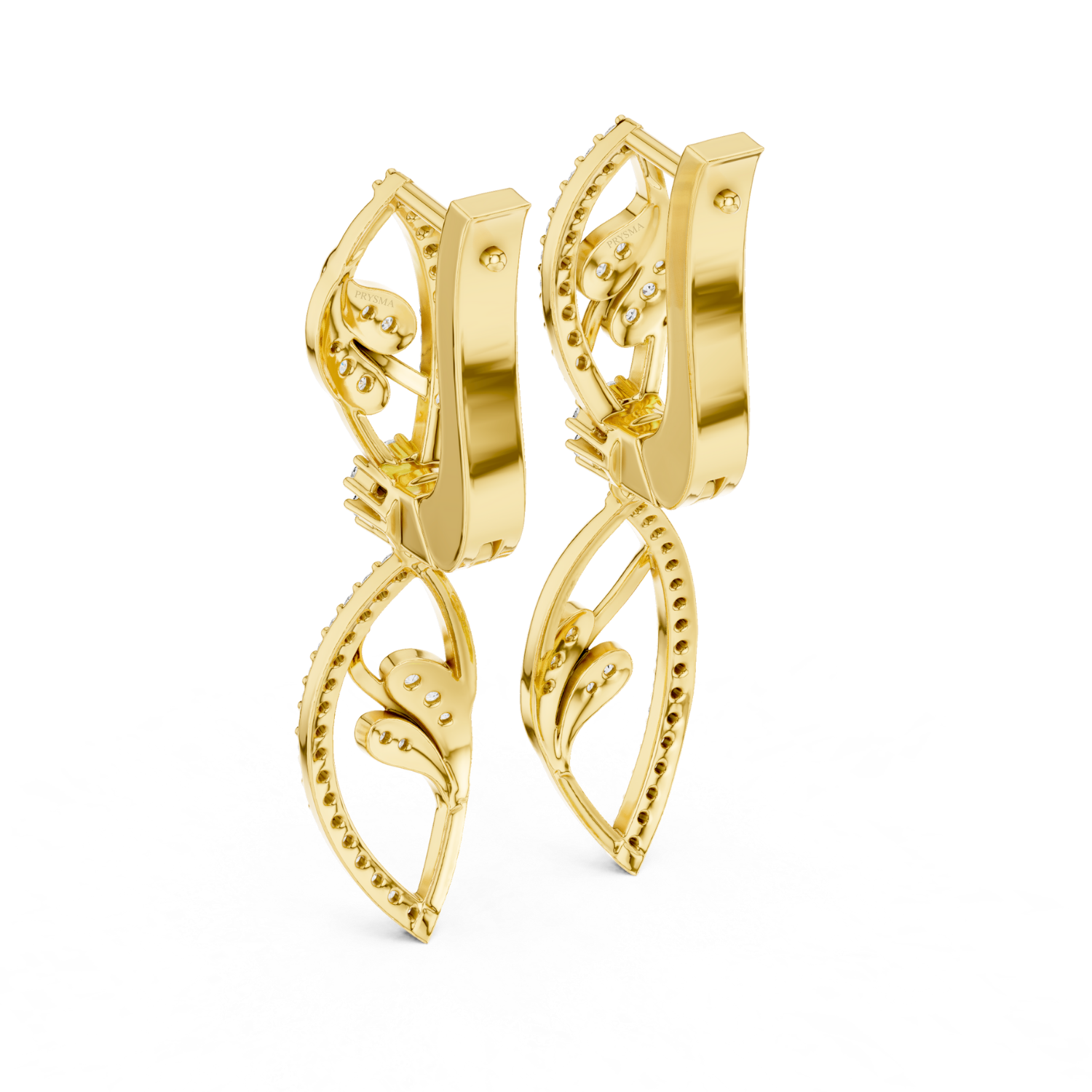 Floral Filigree Diamond Drop Earrings