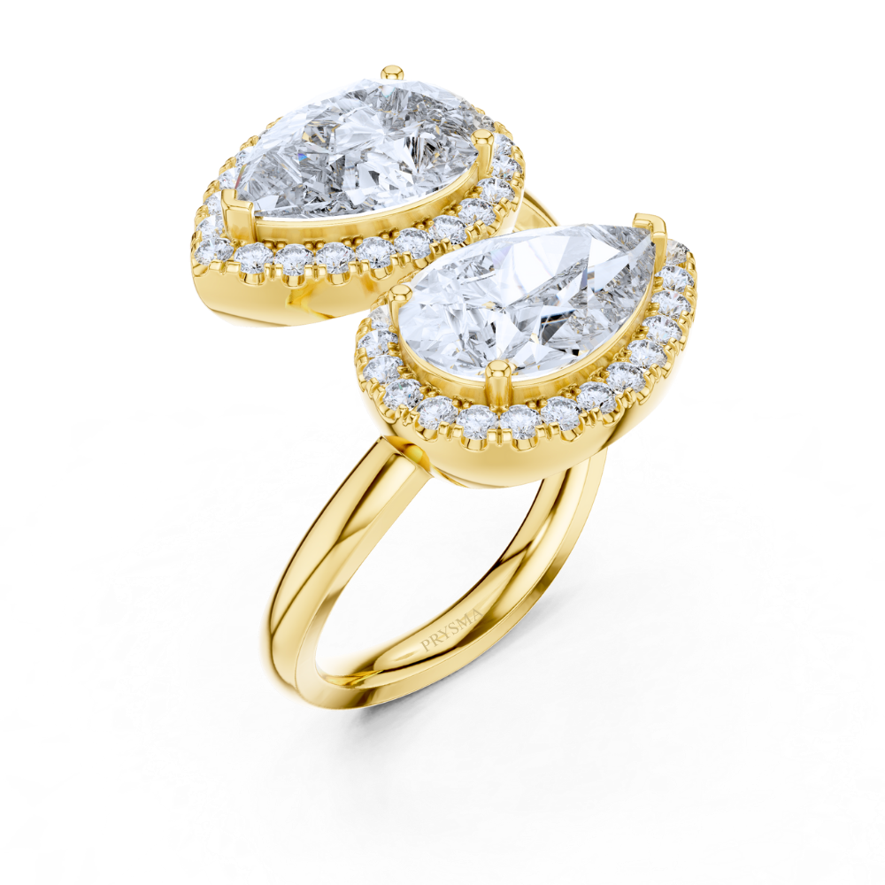 Celestia Pear Duet Ring