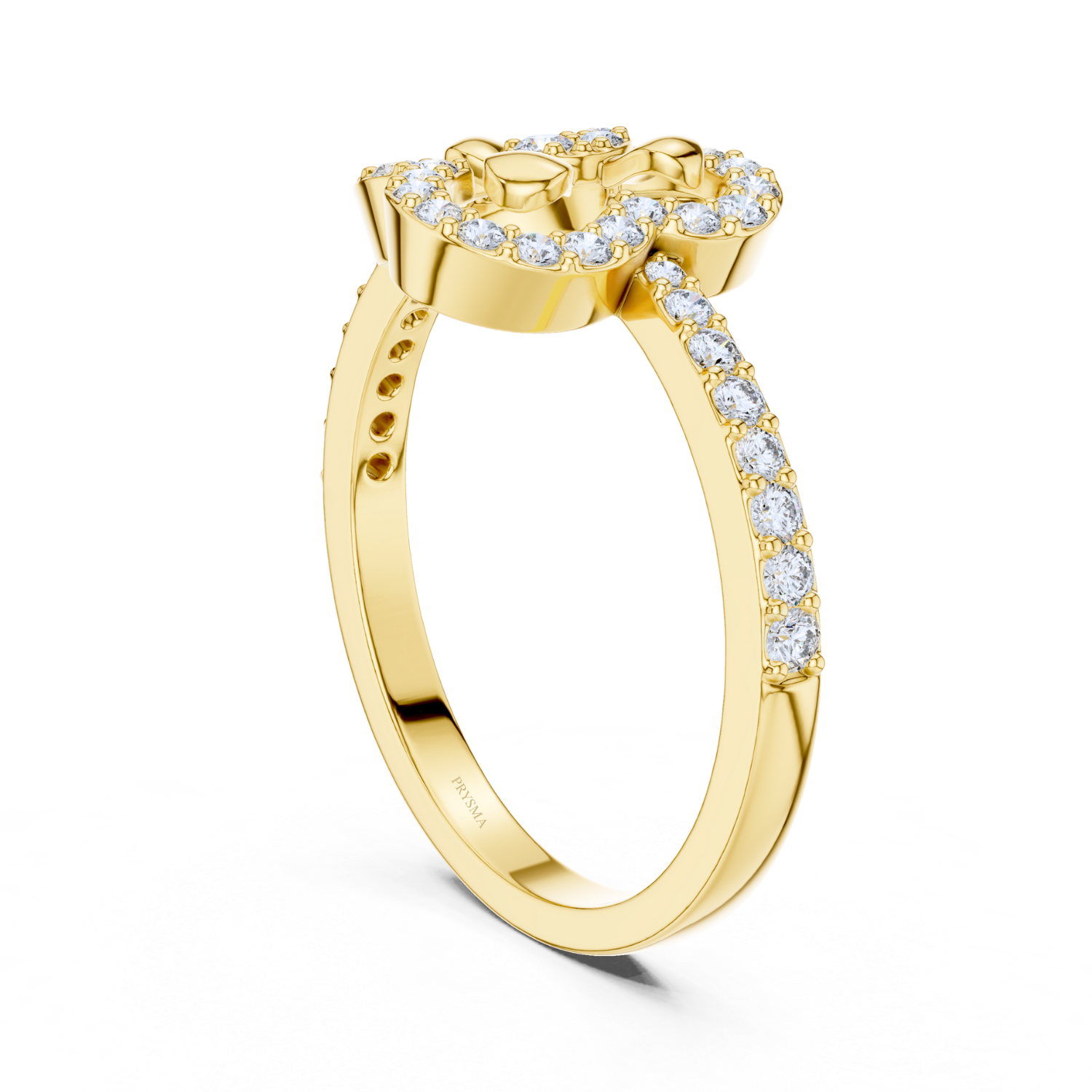 Floral Halo Diamond Ring