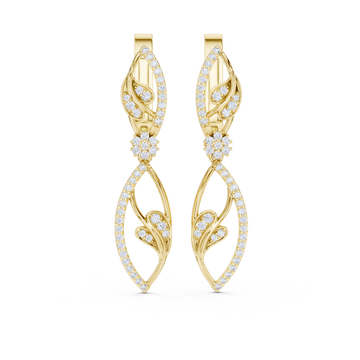 Floral Filigree Diamond Drop Earrings