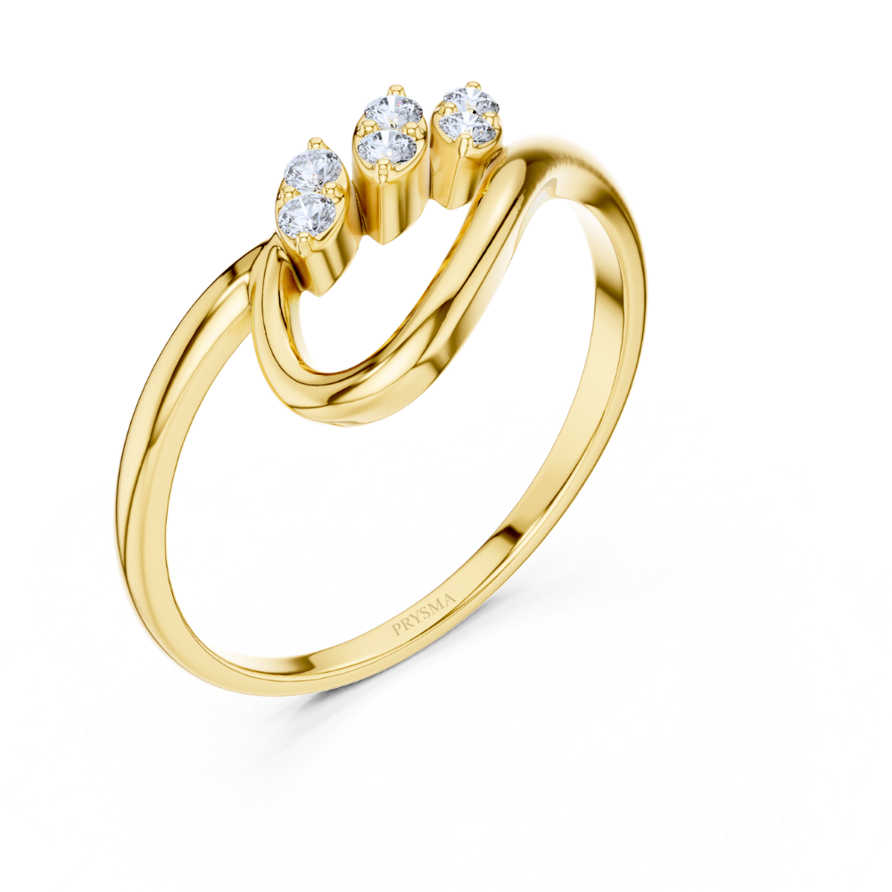 Elegant Leaf Wave Ring
