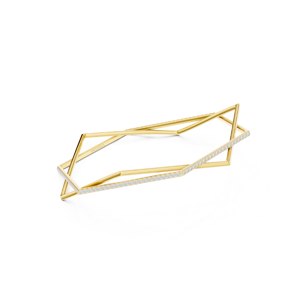 Stellar Edge Geometric Diamond Bracelet