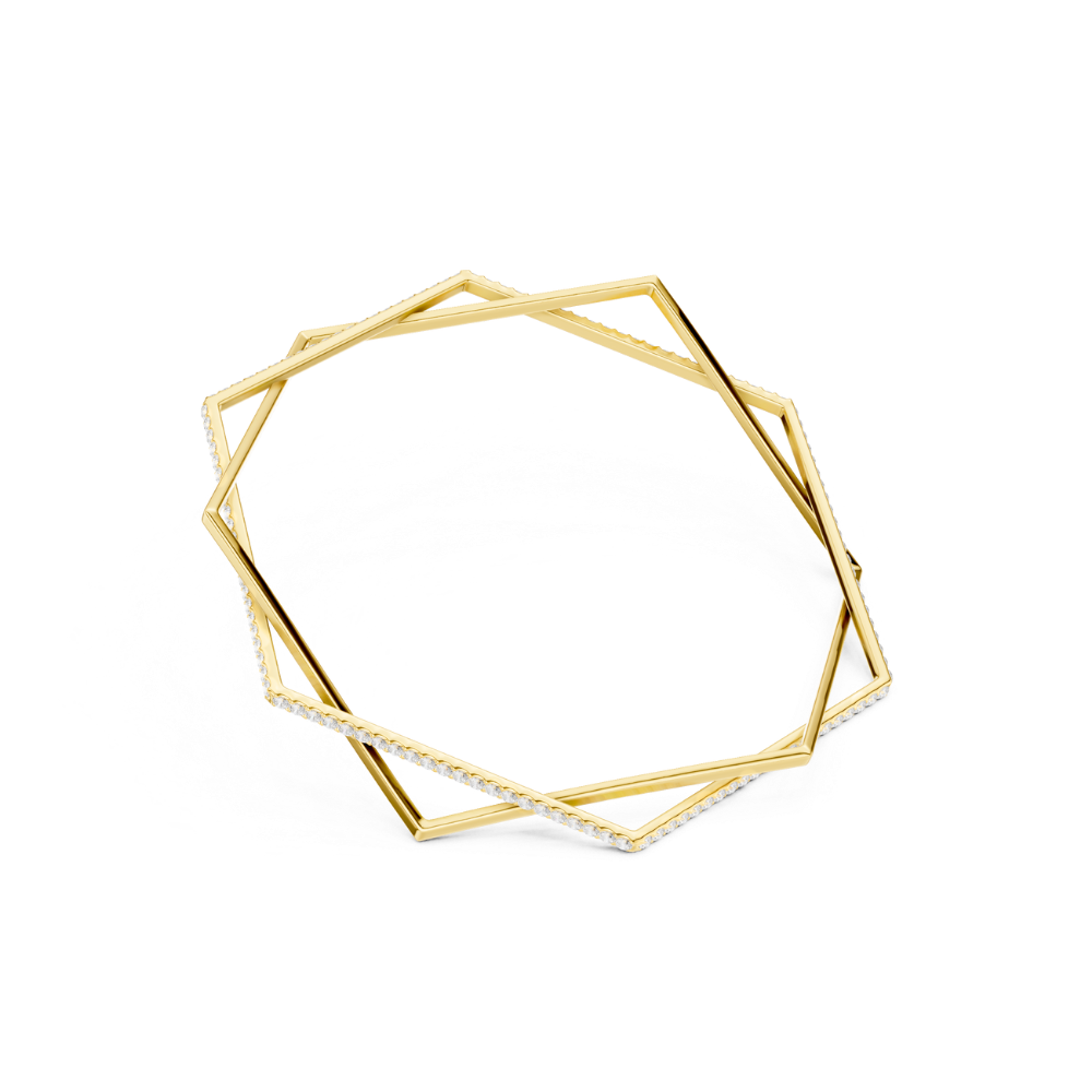Stellar Edge Geometric Diamond Bracelet