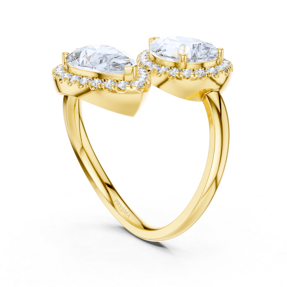 Celestia Pear Duet Ring
