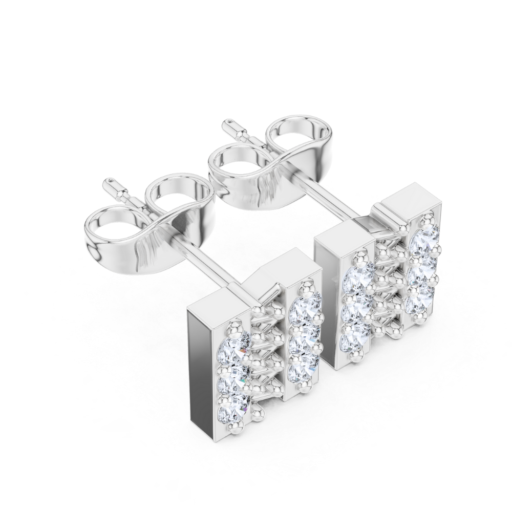 Zigzag Elegance Diamond Stud Earrings