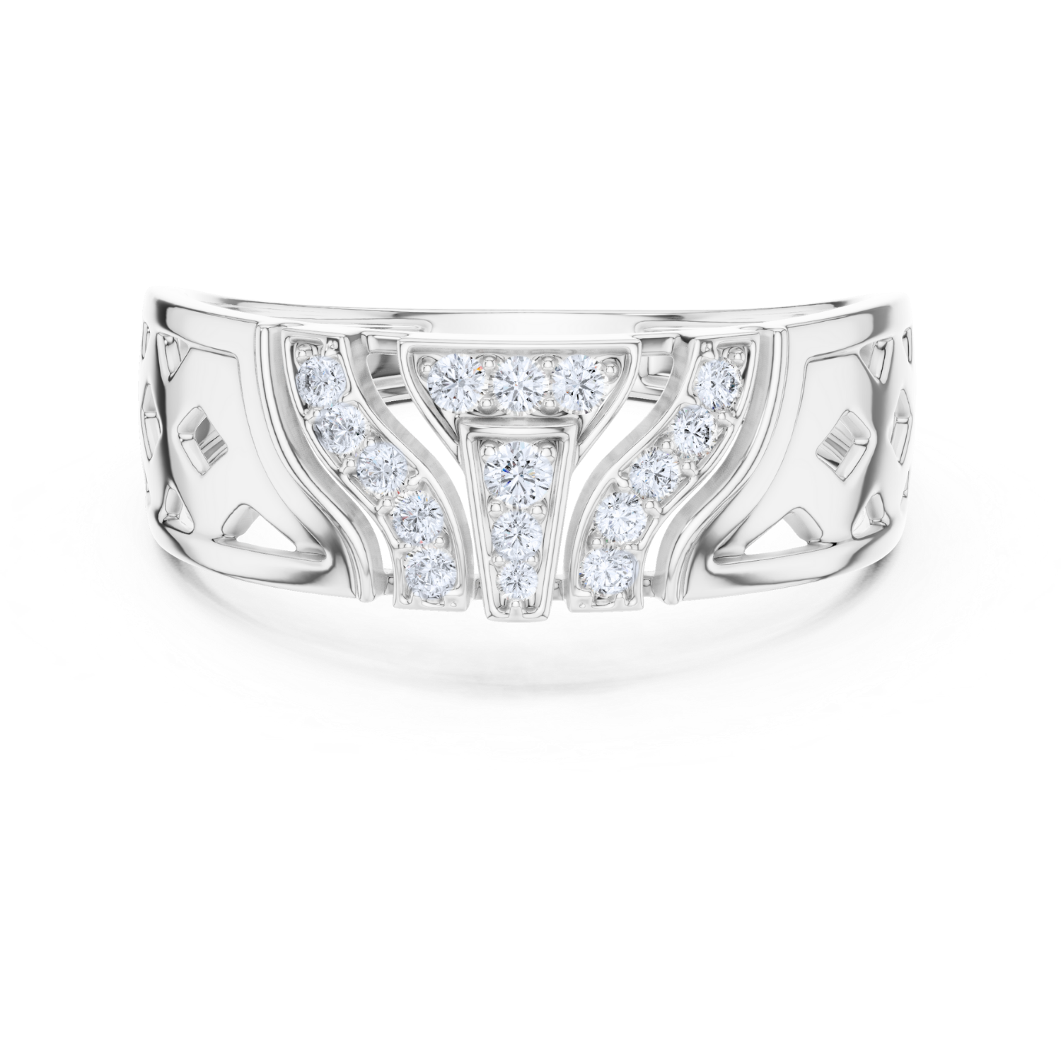 Lattice Diamond Accent Ring
