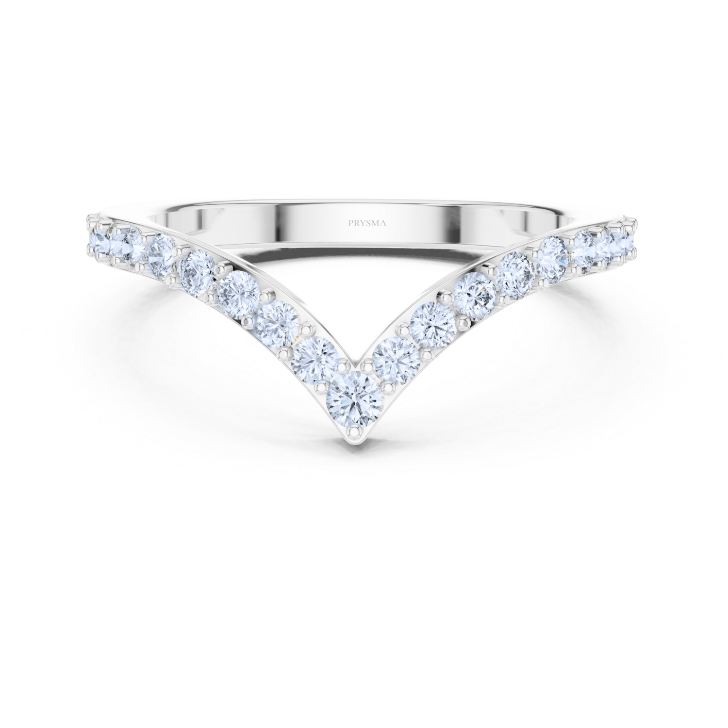 Diamond V-Curve Chevron Ring