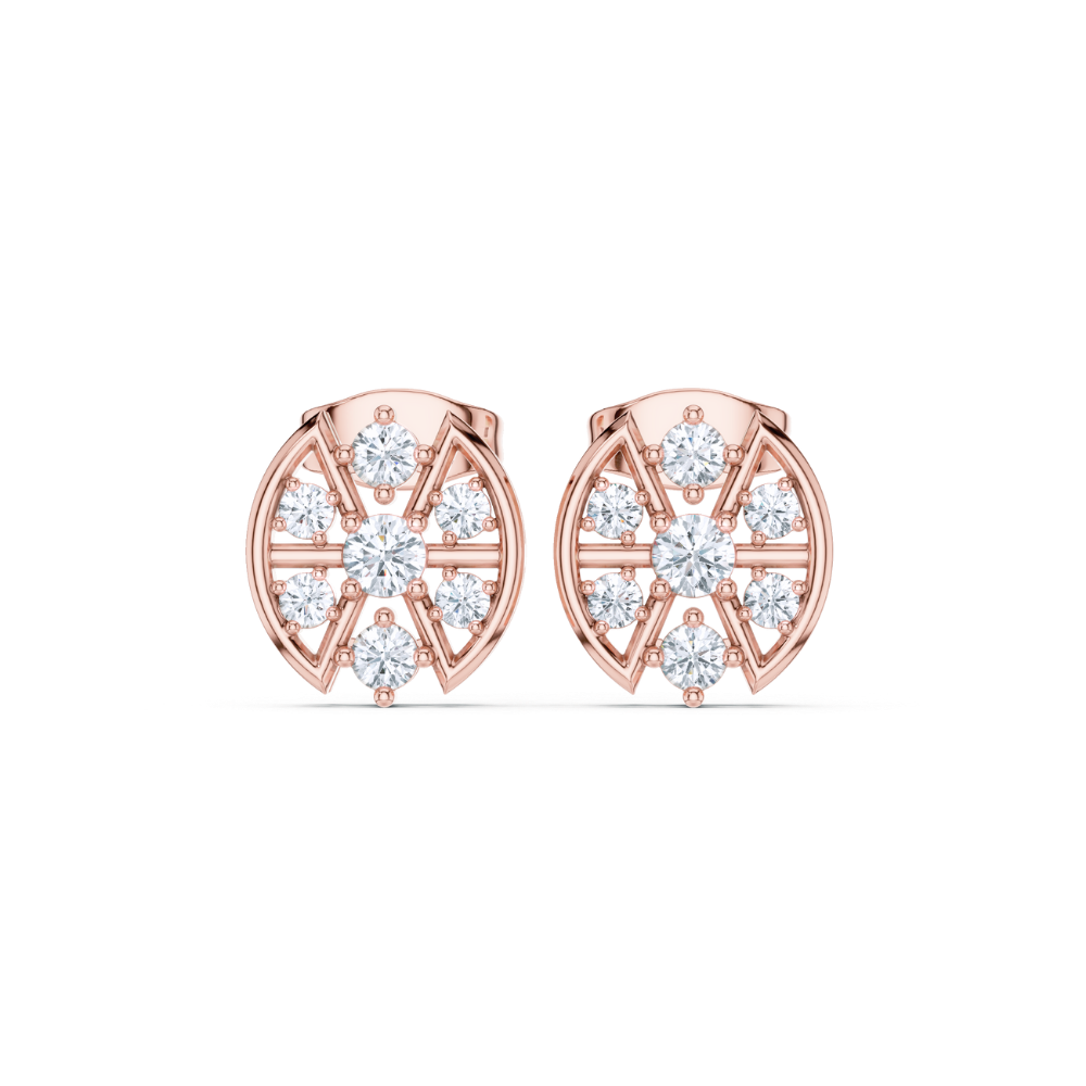 Celestia Wheel Diamond Stud Earrings