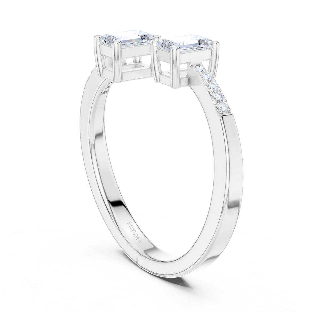 Twin Emerald Elegance  Ring