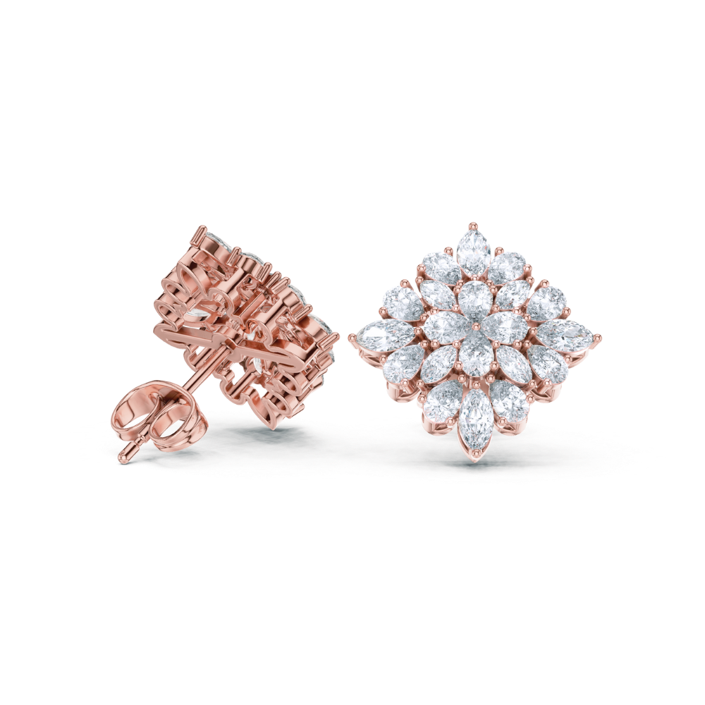 Majestic Marquise Floral Studs