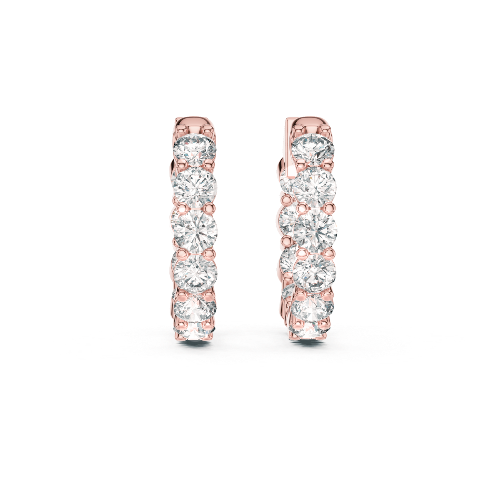 Elegant Diamond Huggie Hoop Earrings
