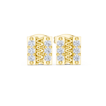 Zigzag Elegance Diamond Stud Earrings
