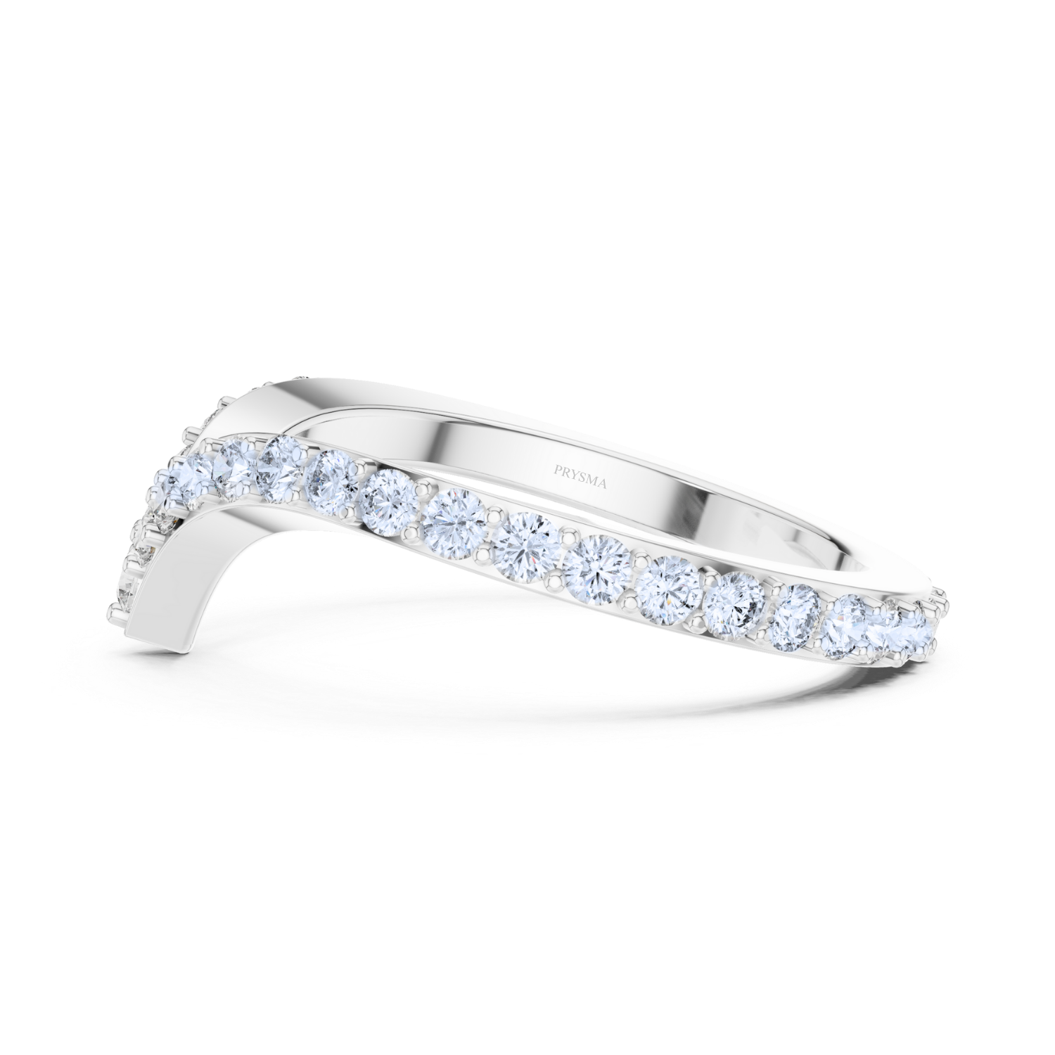 Diamond V-Curve Chevron Ring