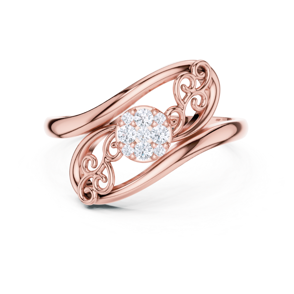 Regal Swirl Cluster Ring