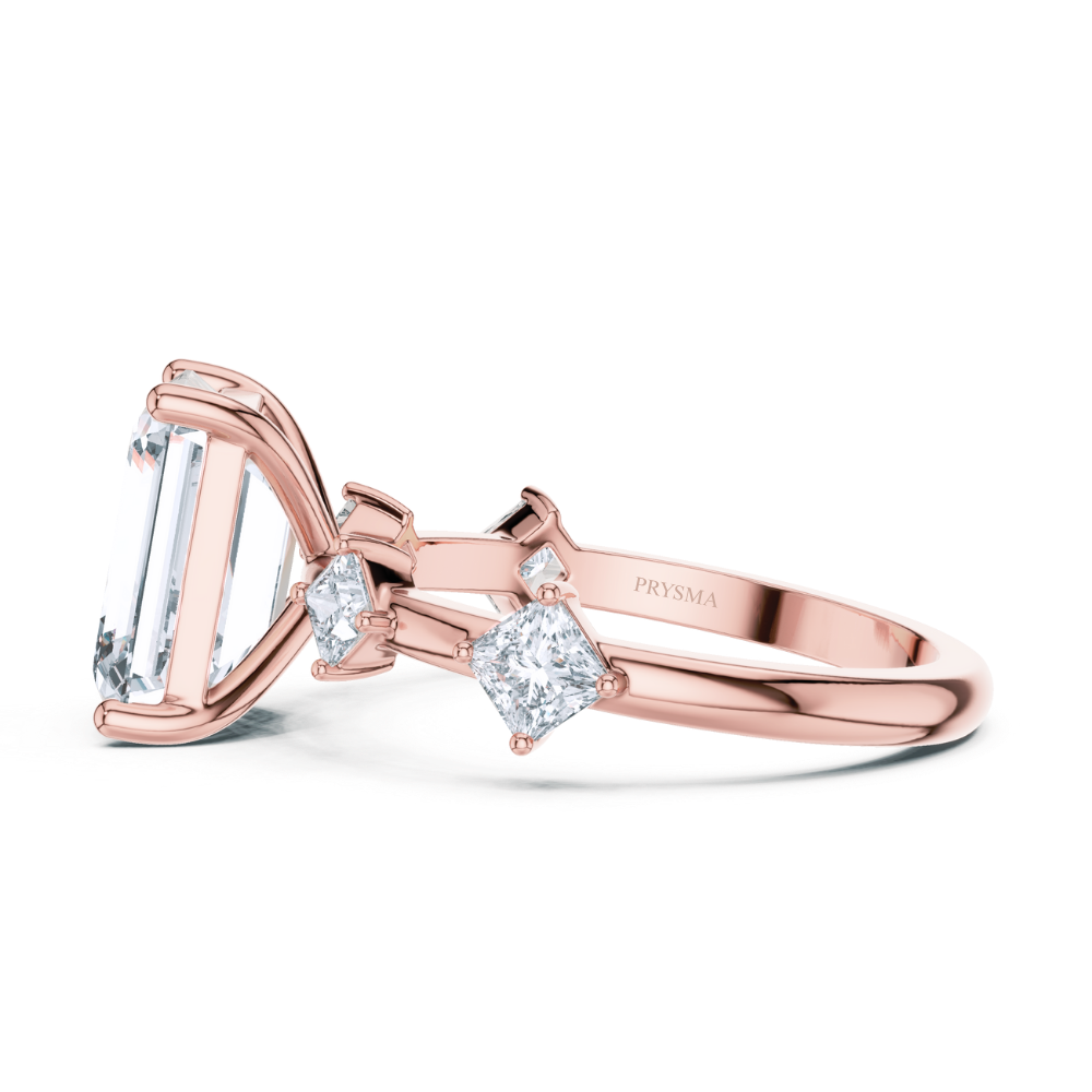 Radiant Crown Emerald-Cut Ring