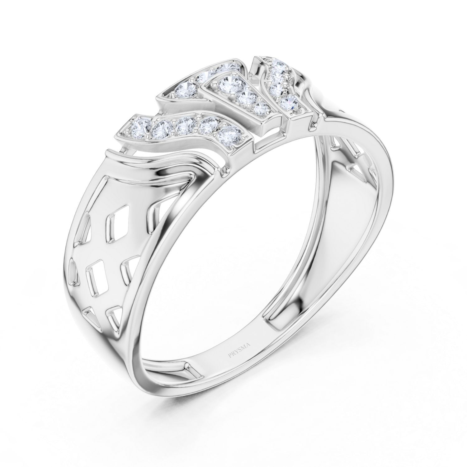 Lattice Diamond Accent Ring