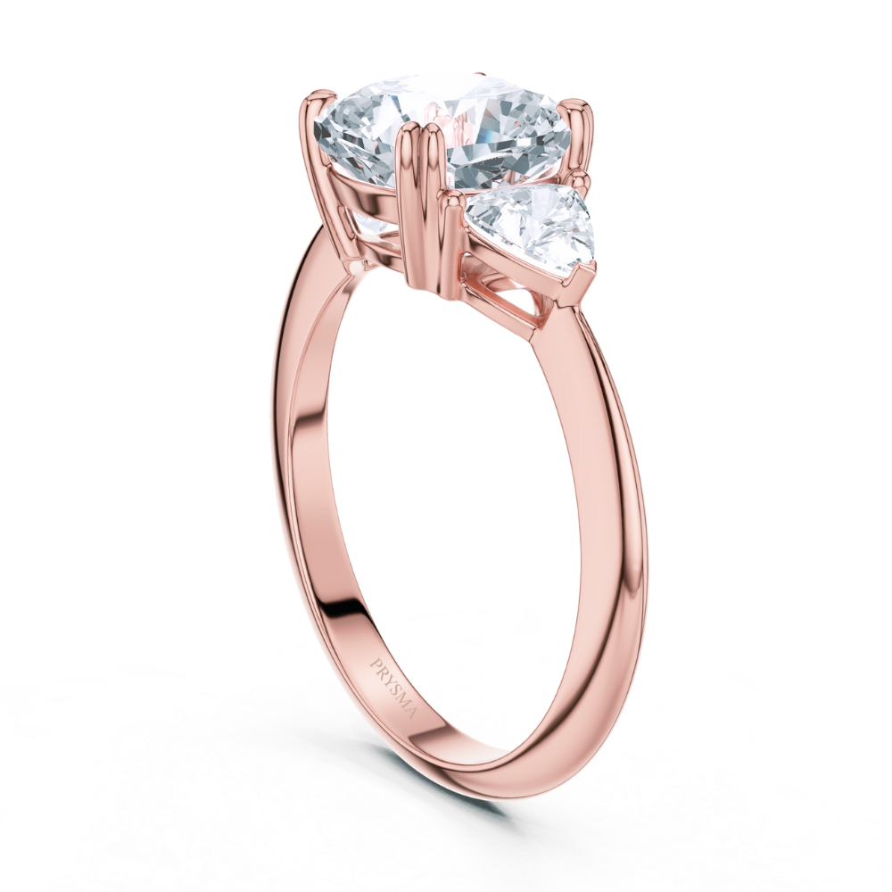 Radiance Cushion Three-Stone Ring