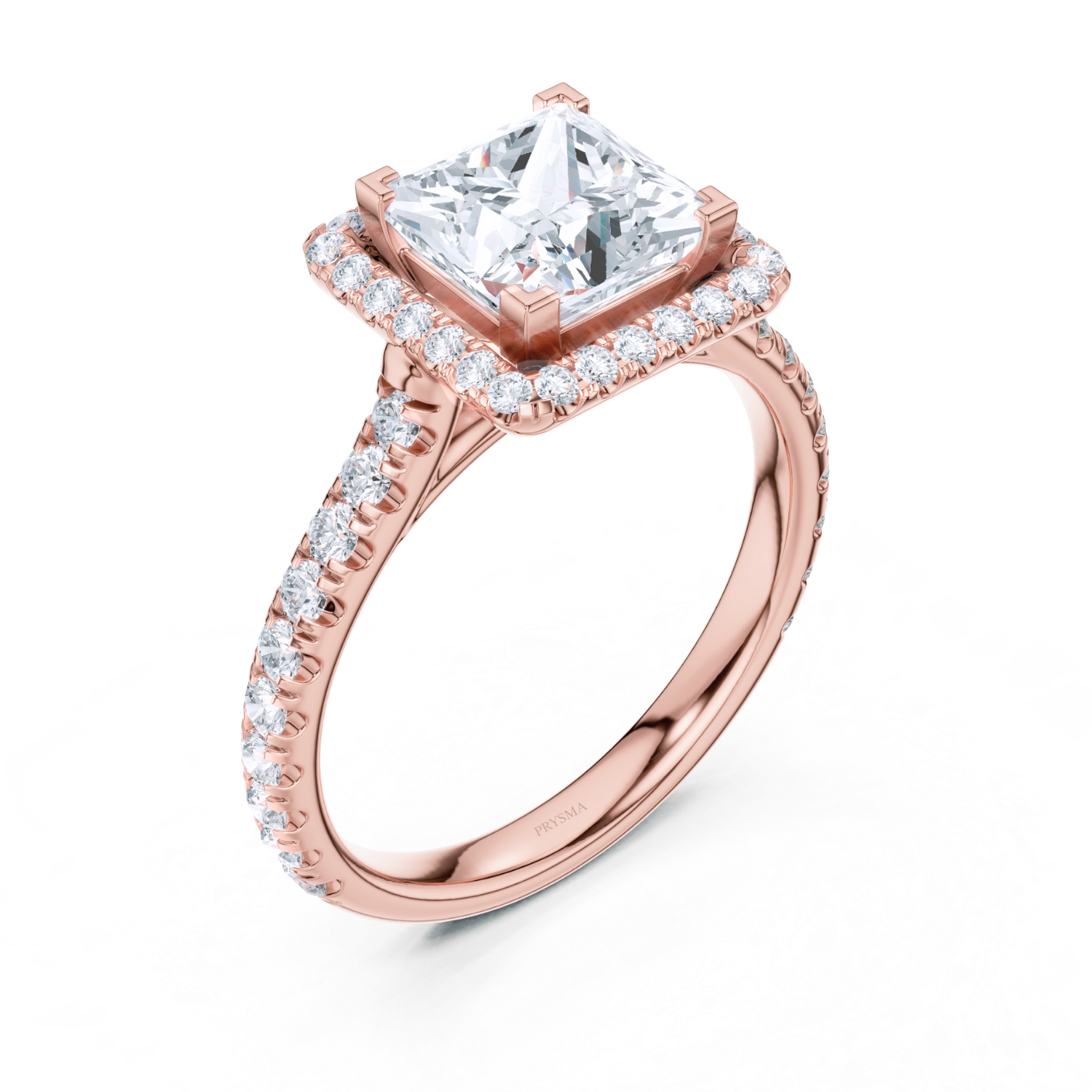 Regal Radiance Halo Princess-Cut Ring
