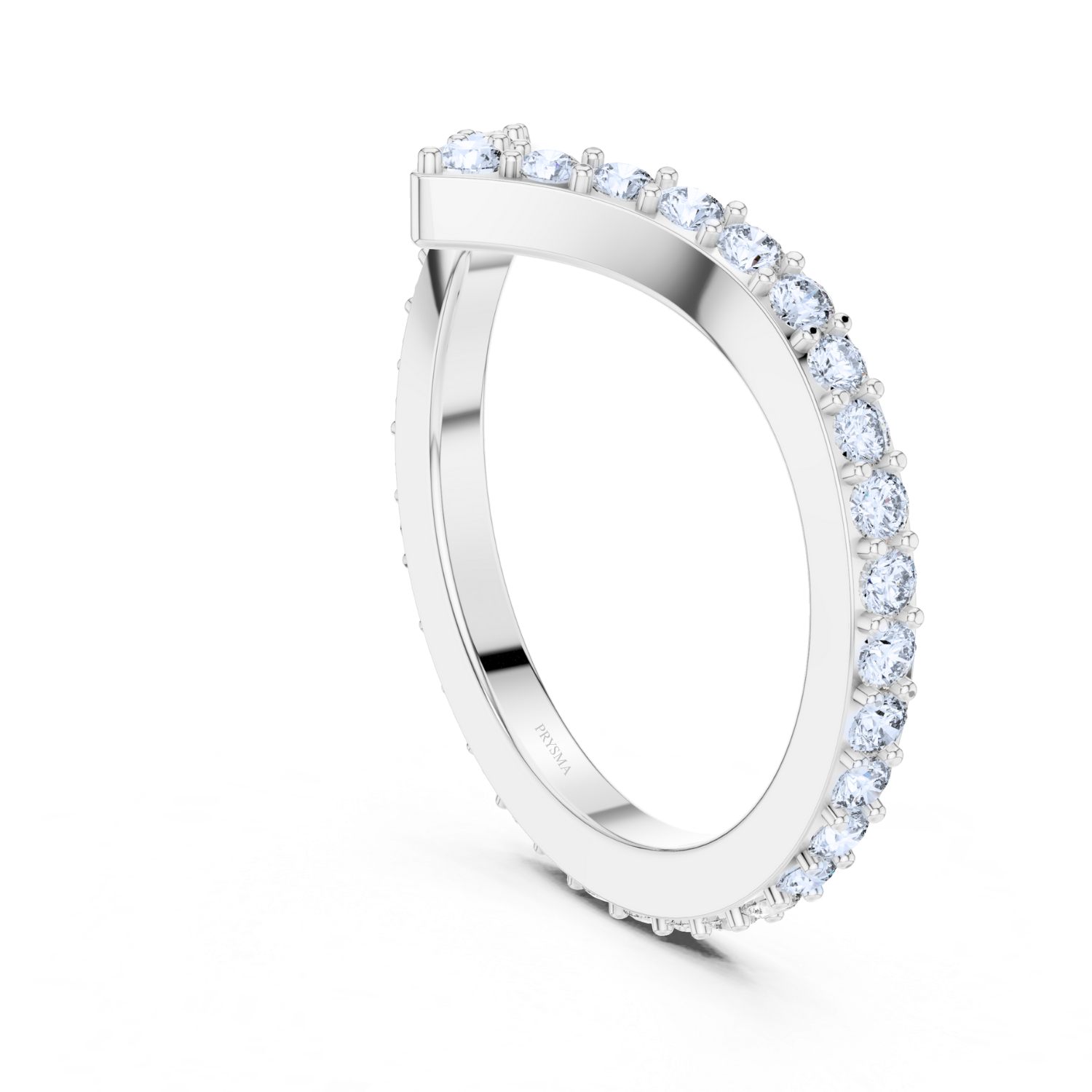 Diamond V-Curve Chevron Ring