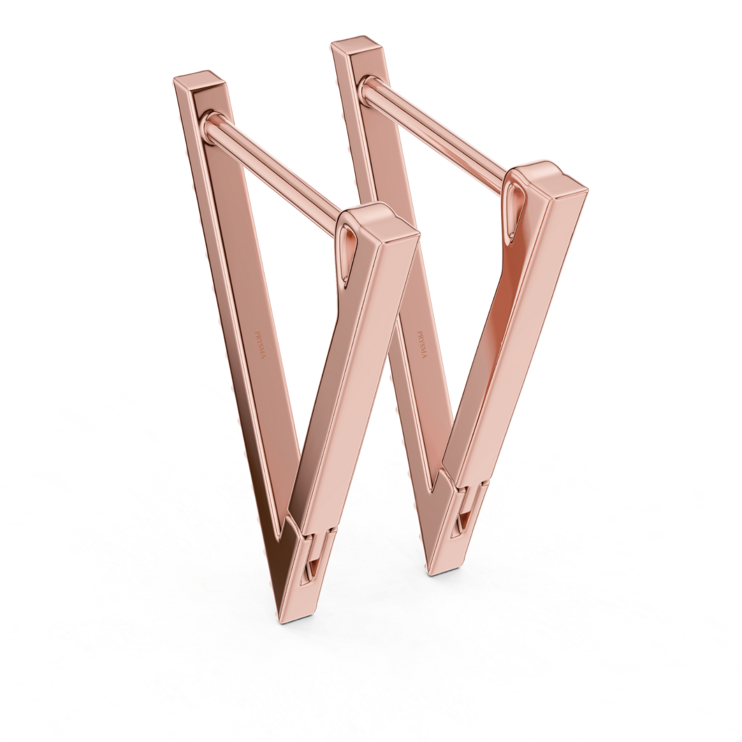 Geometric Brilliance Triangle Hoops