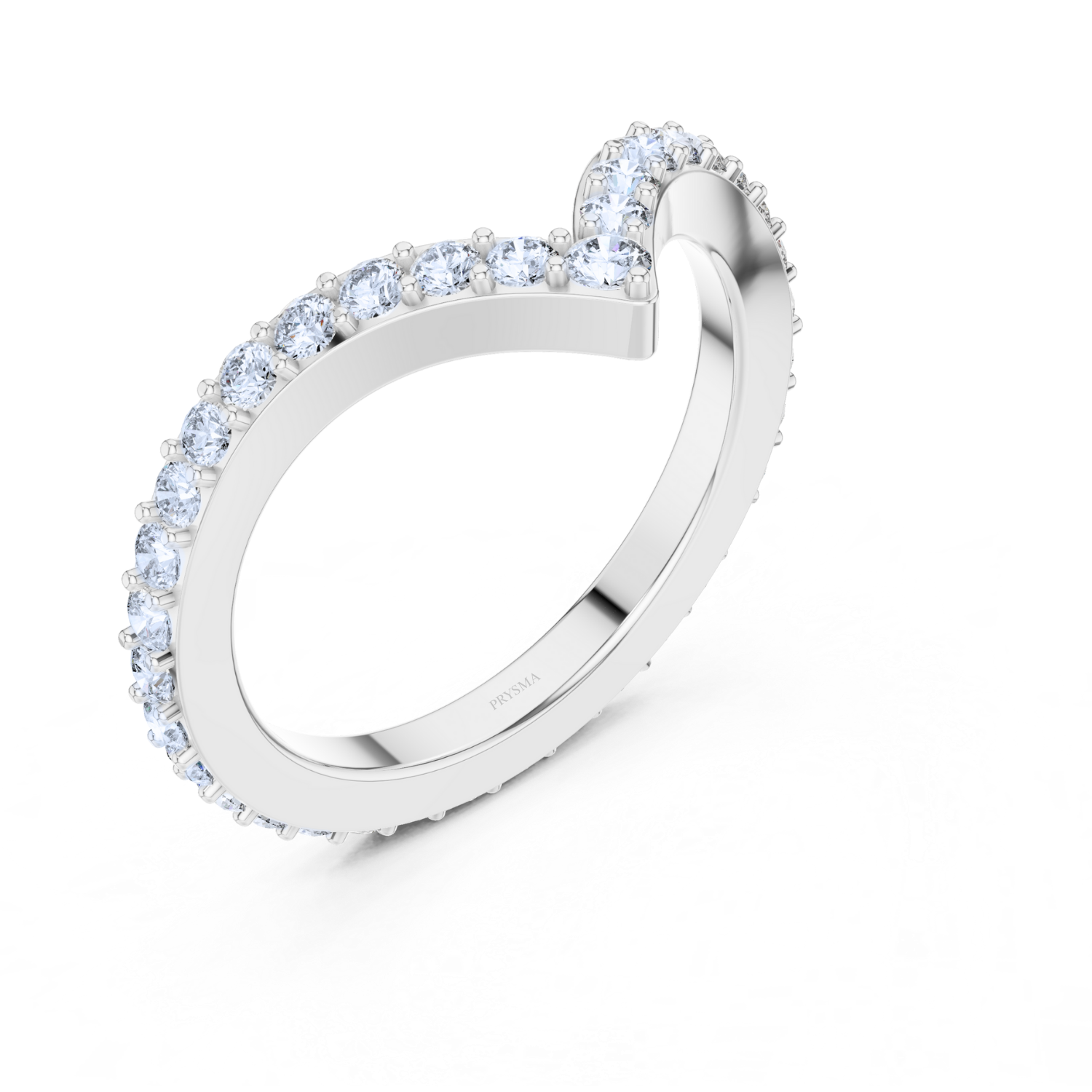 Diamond V-Curve Chevron Ring