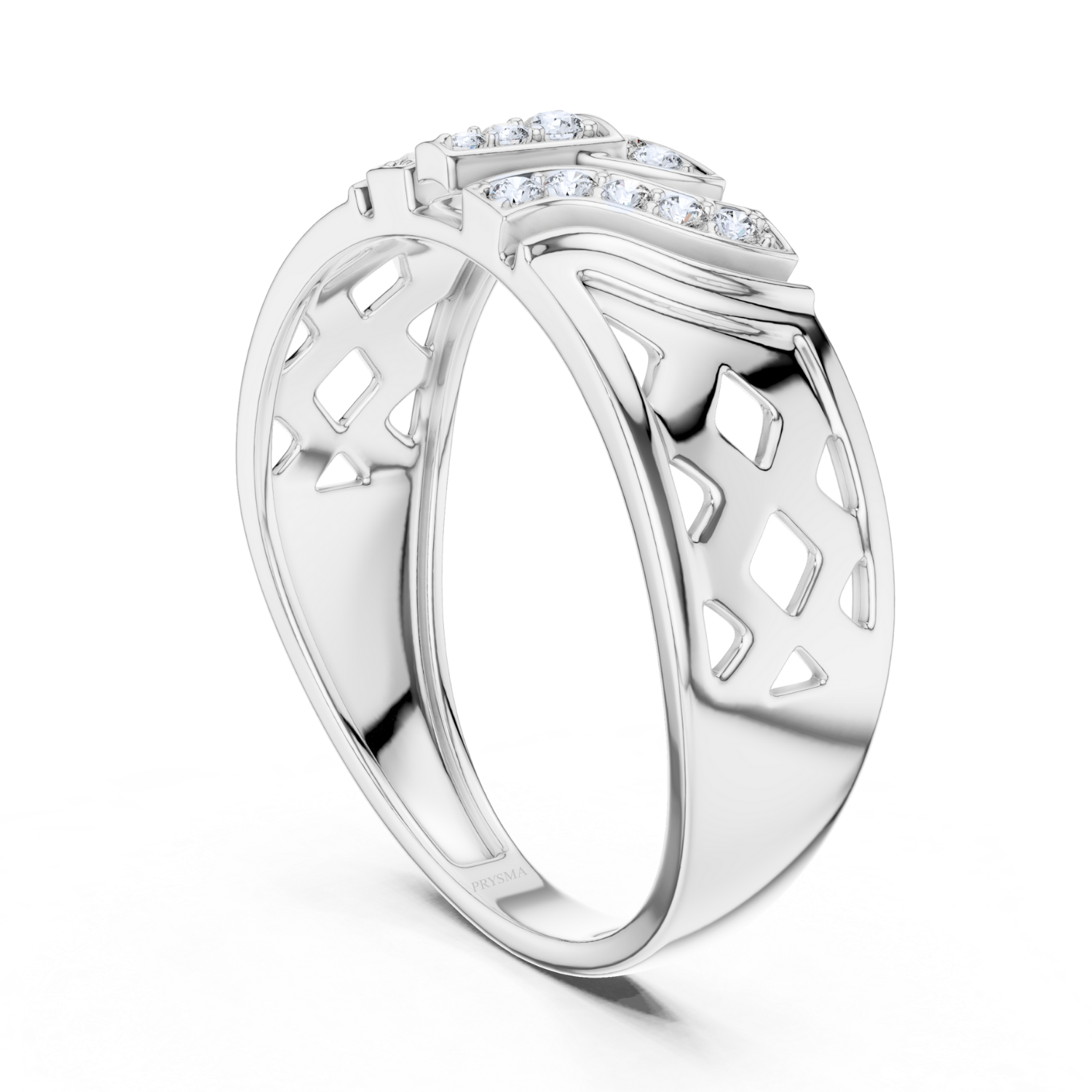 Lattice Diamond Accent Ring